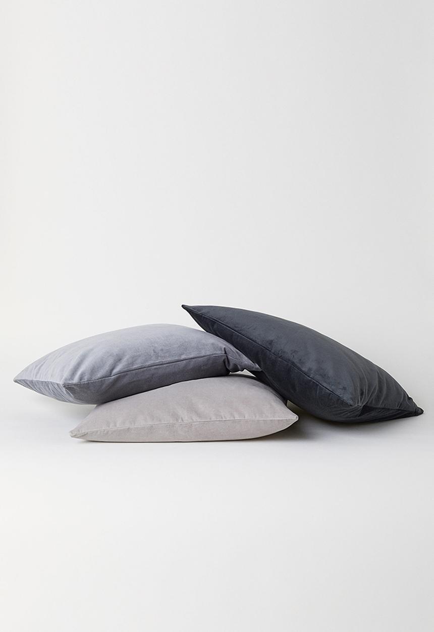 H&M - Cotton velvet cushion cover - grey