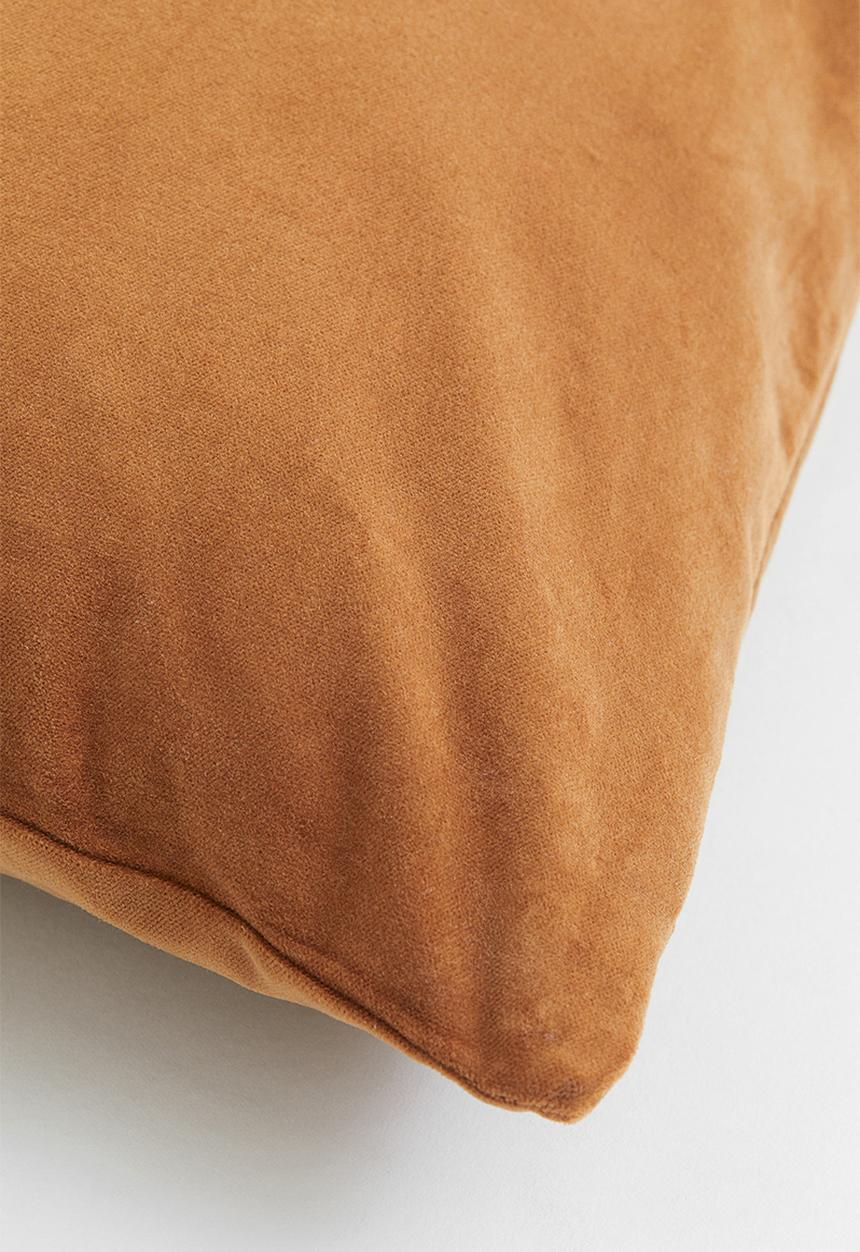 H&M - Cotton velvet cushion cover - brown
