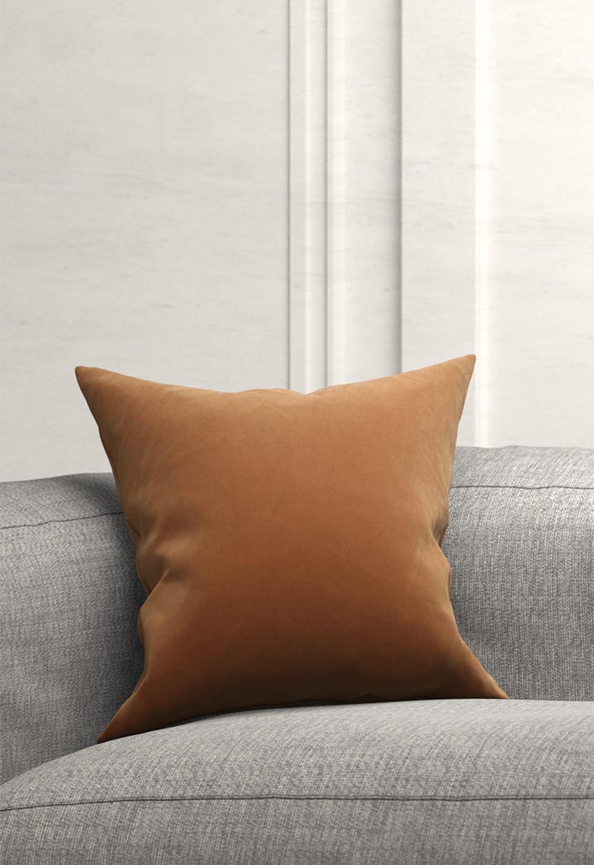 H&M - Cotton velvet cushion cover - brown