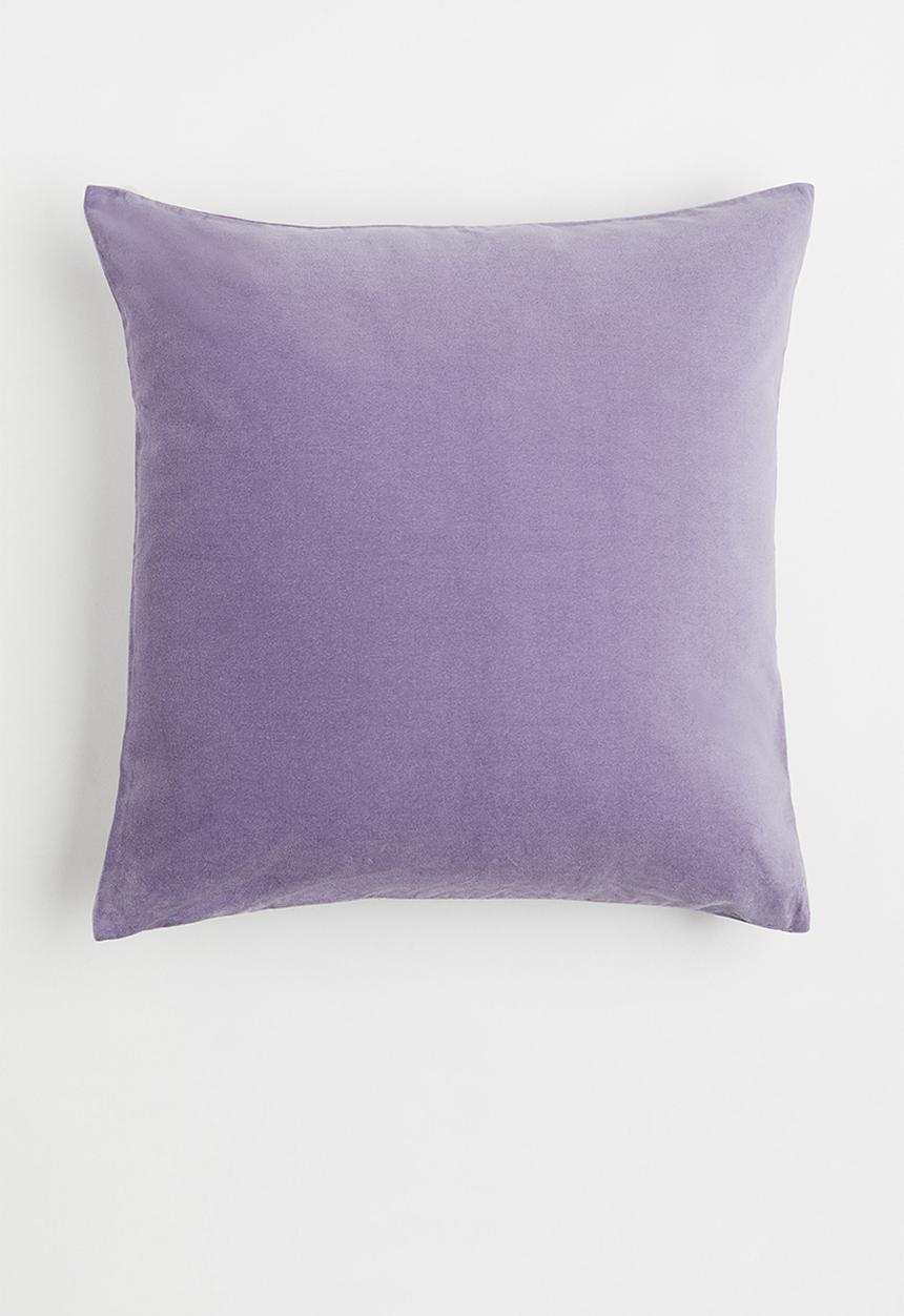 H&M - Cotton velvet cushion cover - purple