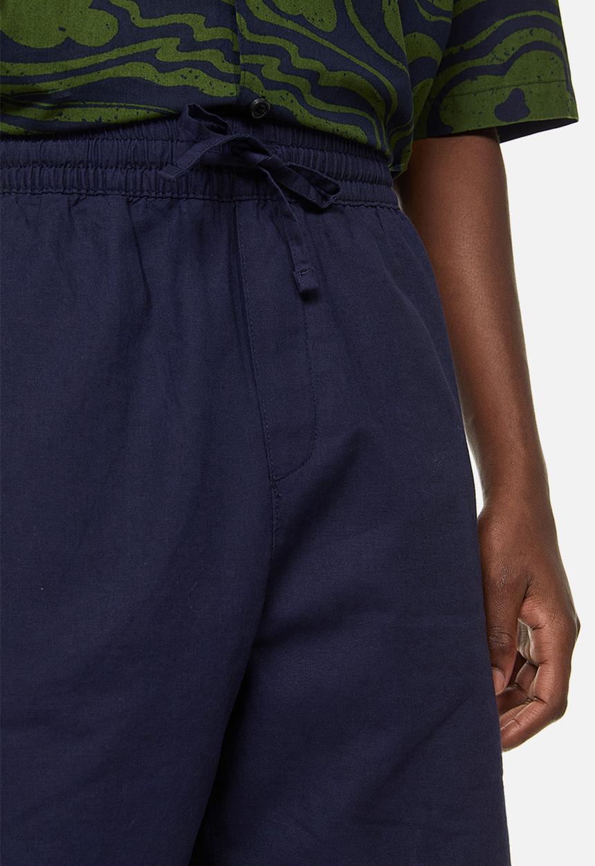 H&M - Loose fit linen-blend shorts - dark blue