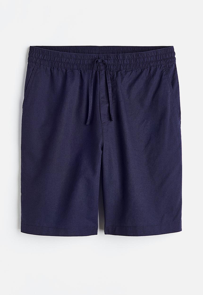 H&M - Loose fit linen-blend shorts - dark blue