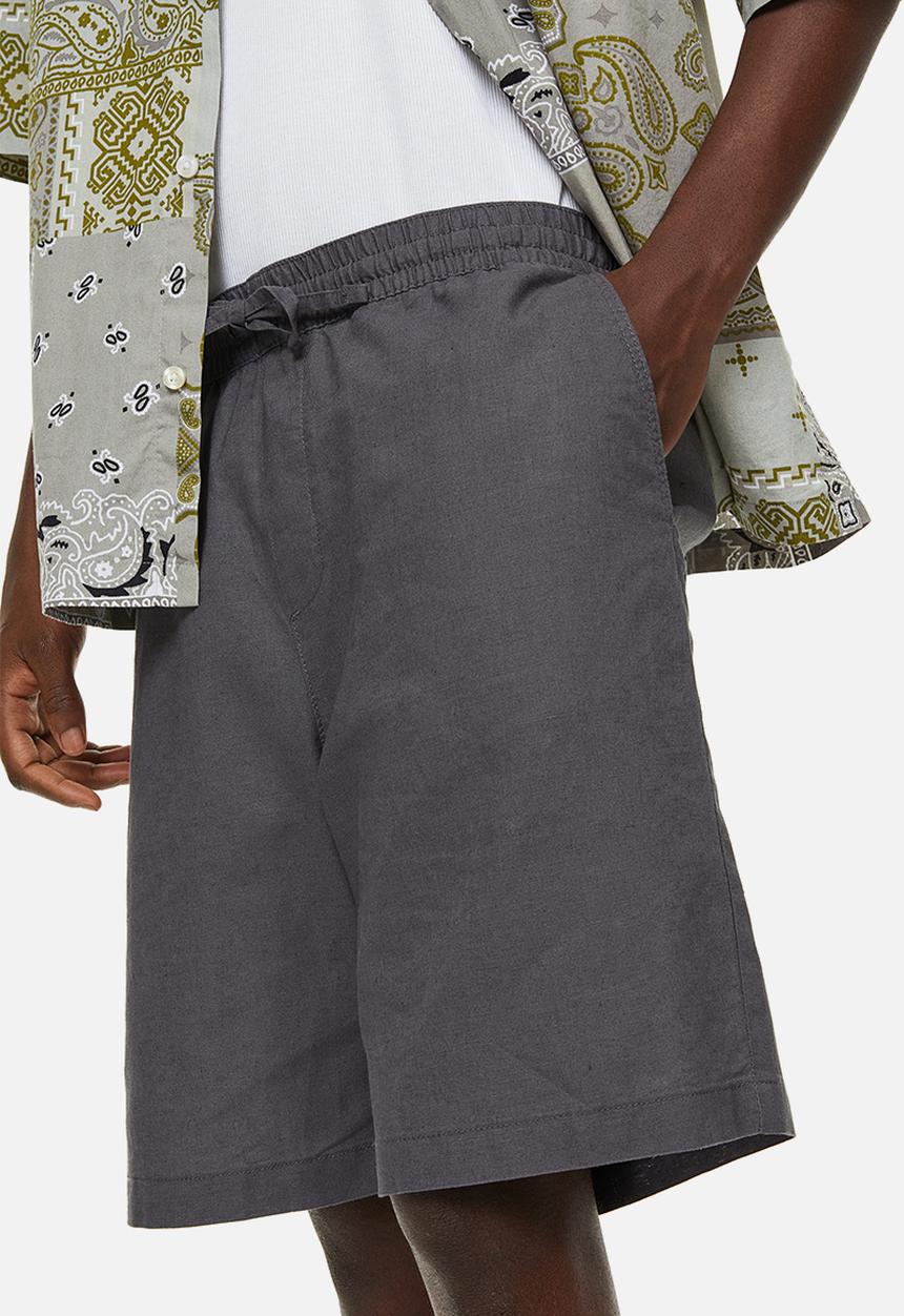 H&M - Loose fit linen-blend shorts - dark grey