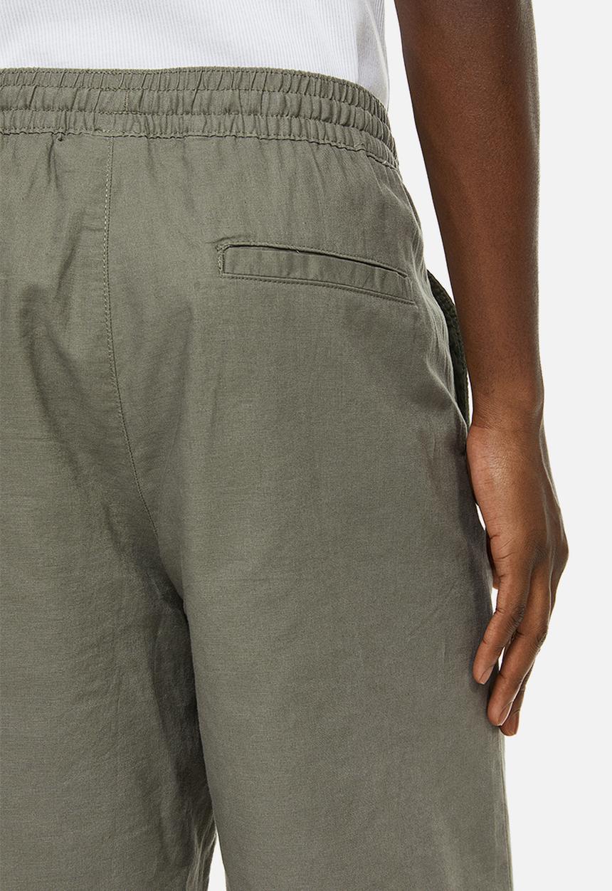H&M - Loose fit linen-blend shorts - khaki green