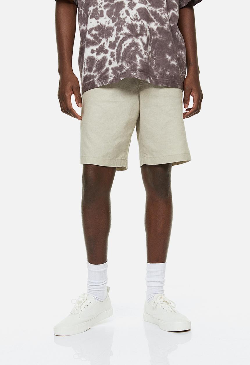 H&M - Loose fit linen-blend shorts - light beige