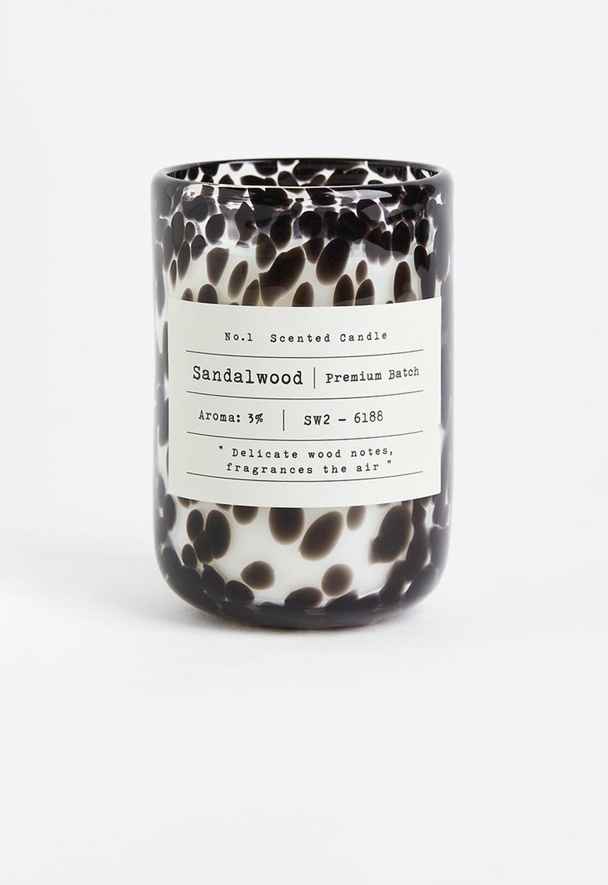 H&M - Scented candle in glass holder - black/multi