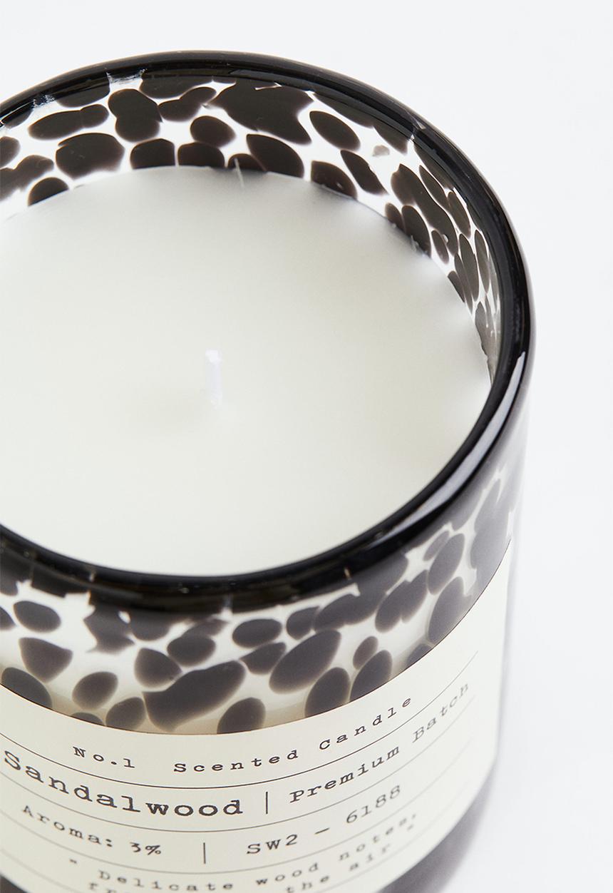 H&M - Scented candle in glass holder - black/multi