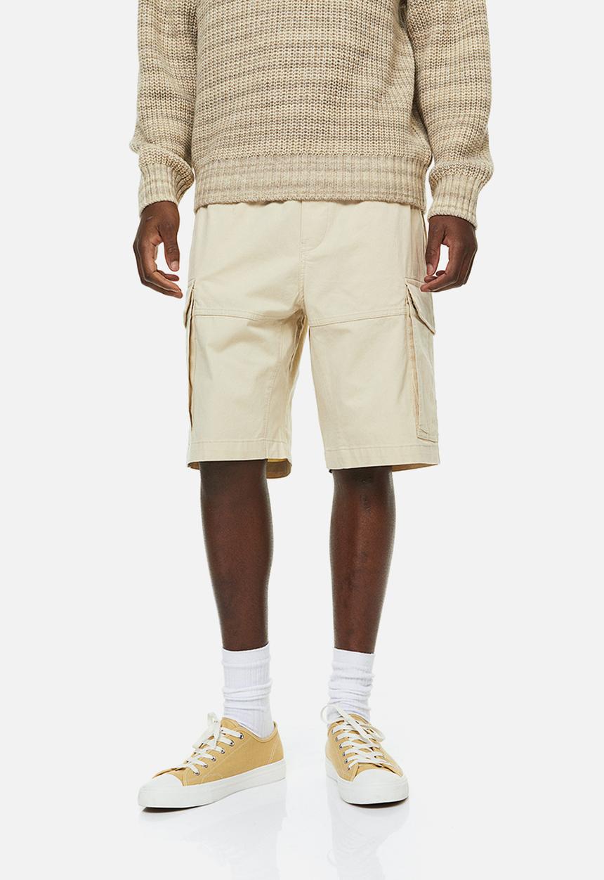H&M - Regular fit cotton cargo shorts - light beige