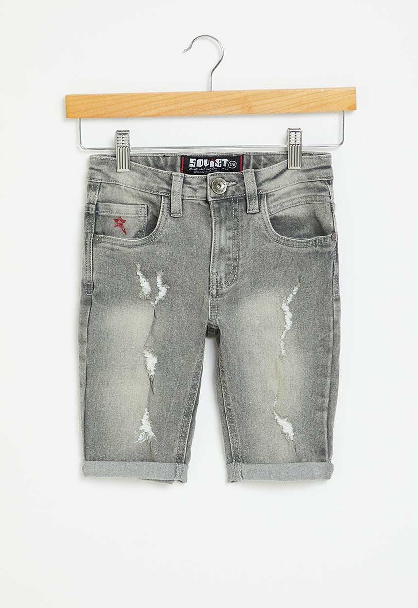 SOVIET - B chosen boys denim short - grey spider