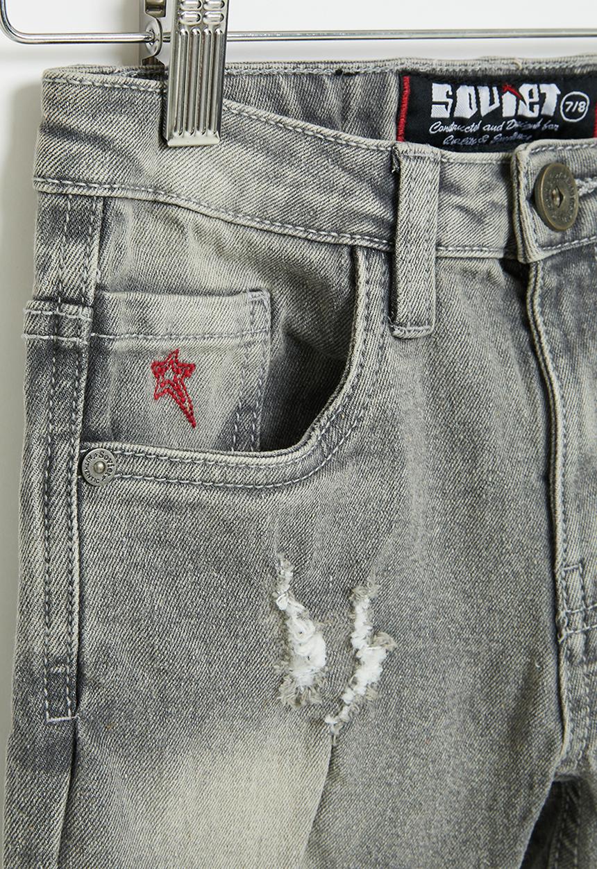 SOVIET - B chosen boys denim short - grey spider