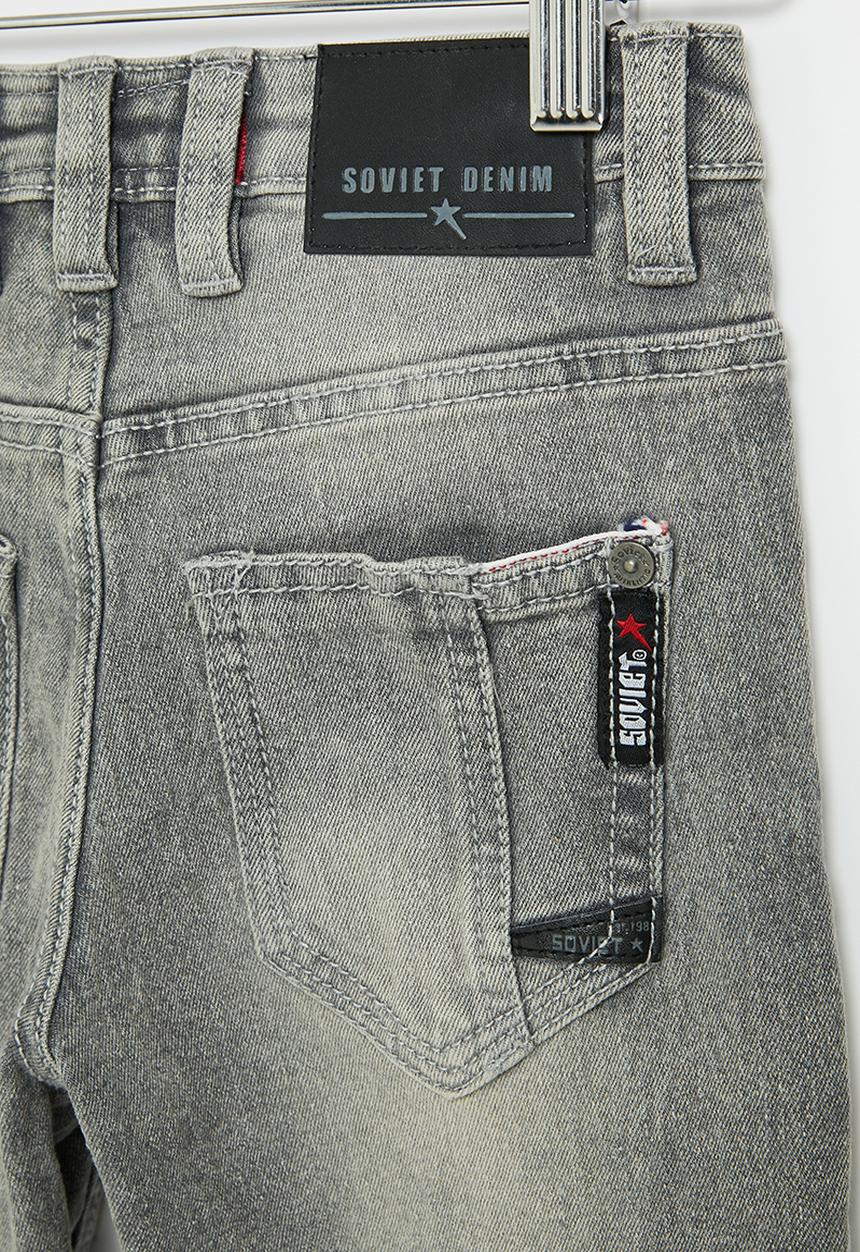 SOVIET - B chosen boys denim short - grey spider