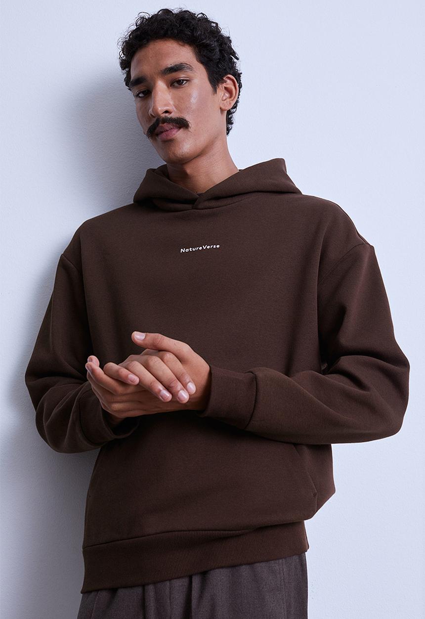 H&M - Relaxed fit hoodie - brown/natureverse