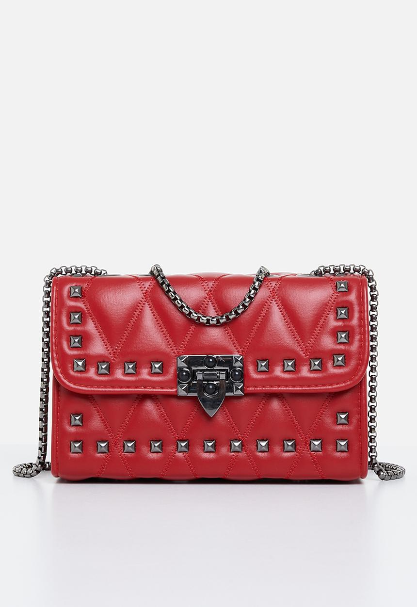 Superbalist - Alina studded crossbody bag - red