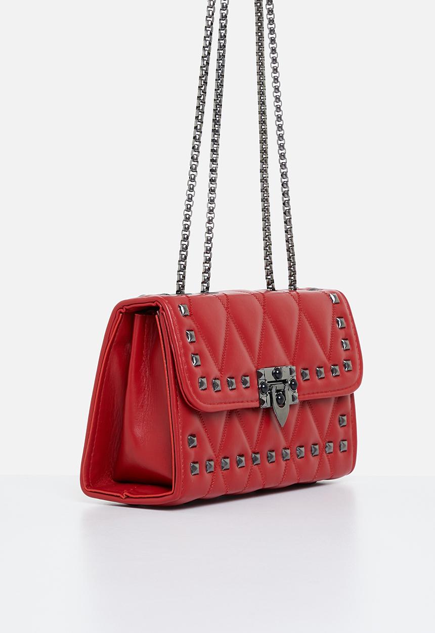 Superbalist - Alina studded crossbody bag - red