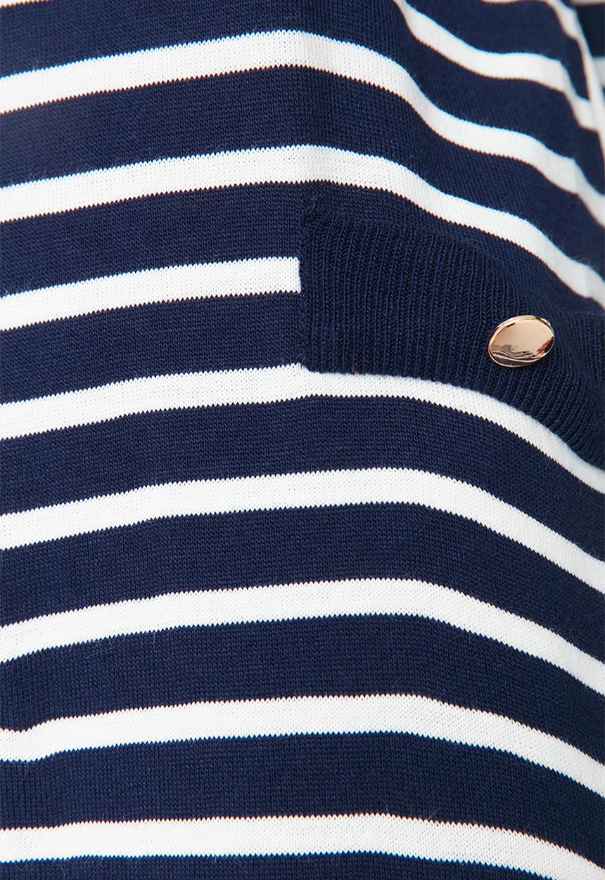 Trendyol - Striped knit dress - navy