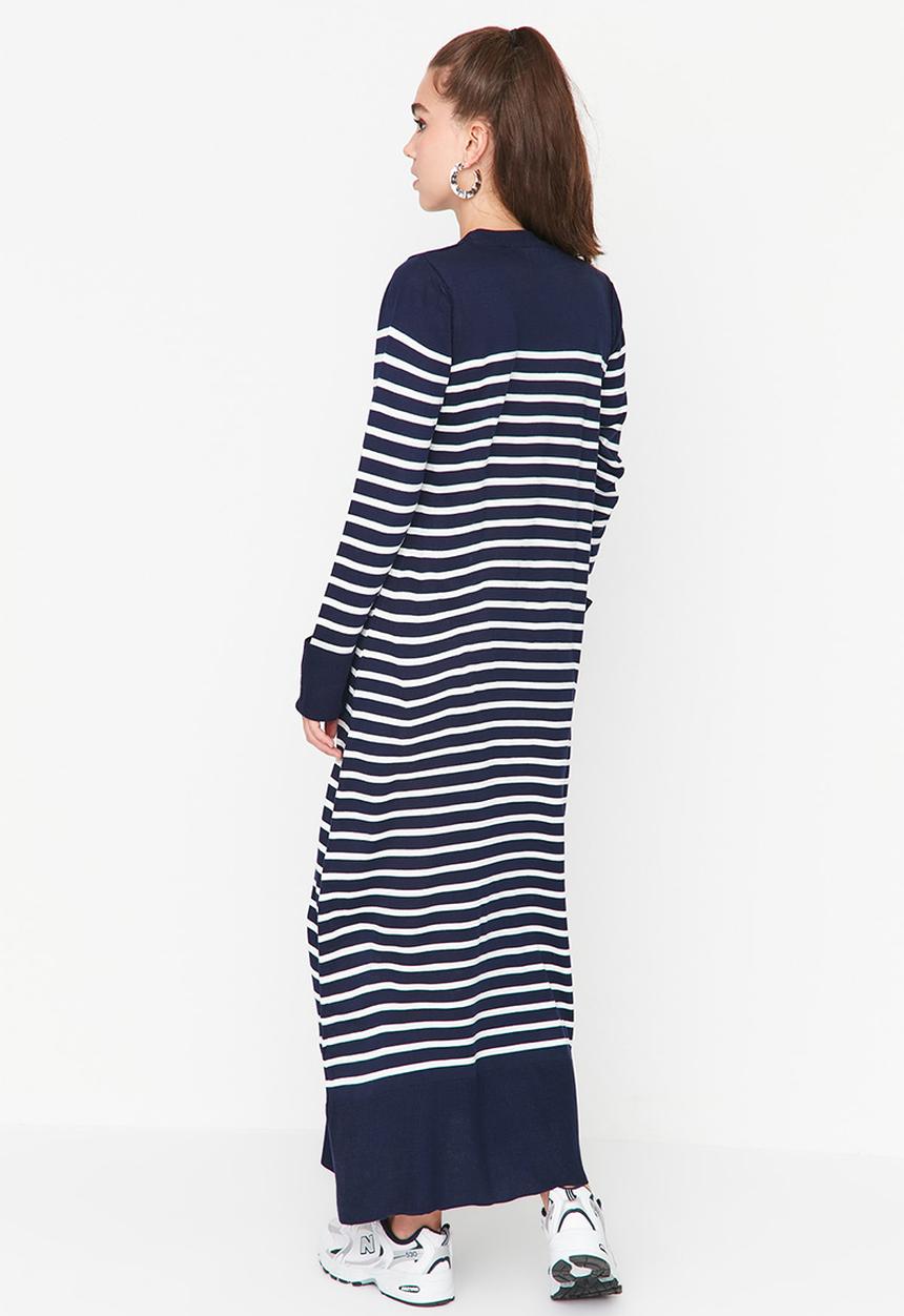Trendyol - Striped knit dress - navy