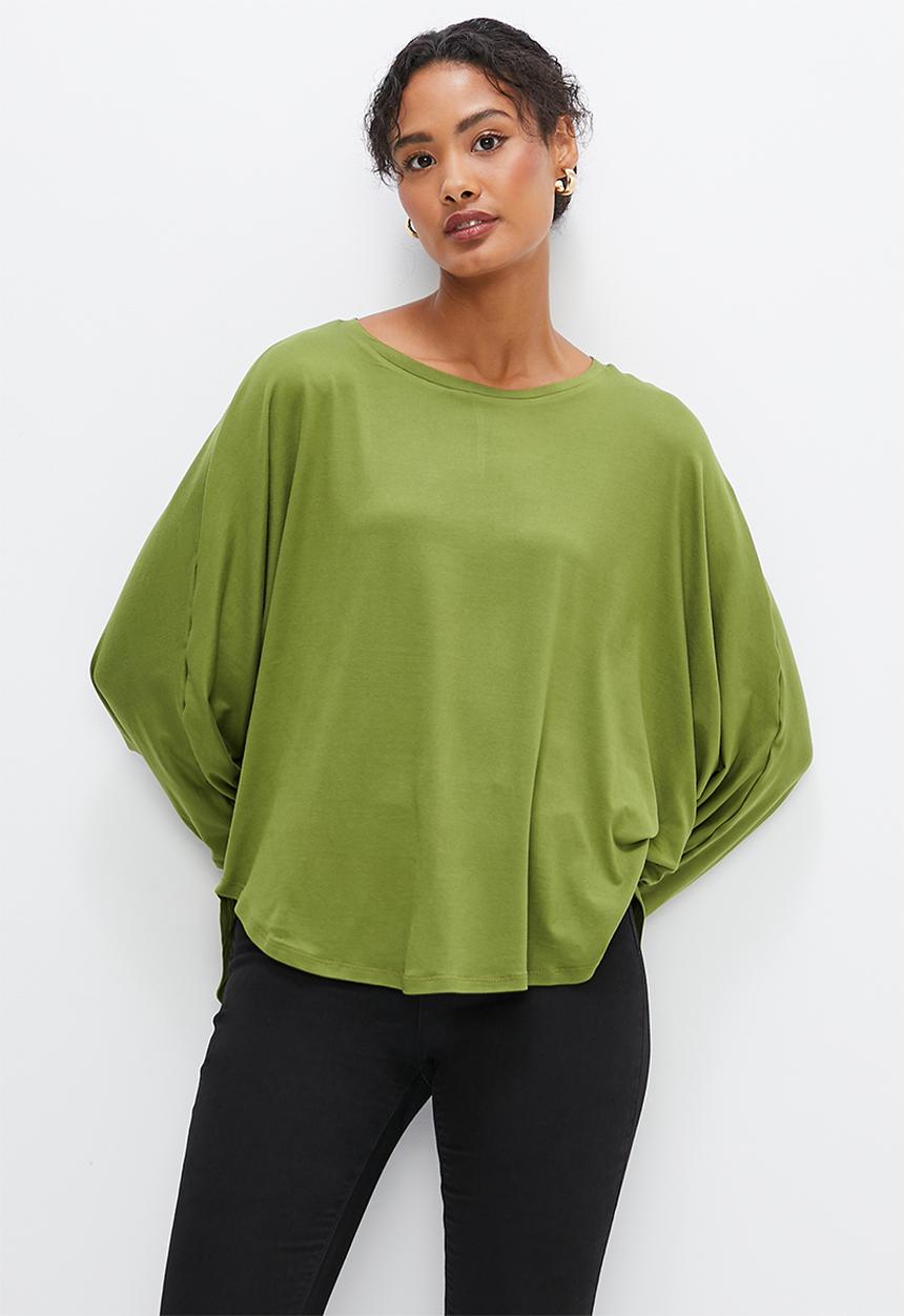edit - Oversized dolman tee - khaki       