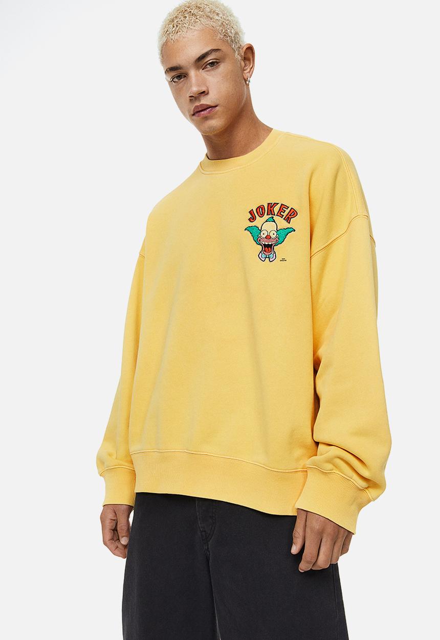H&M - Oversized fit cotton sweatshirt - yellow/the simpsons