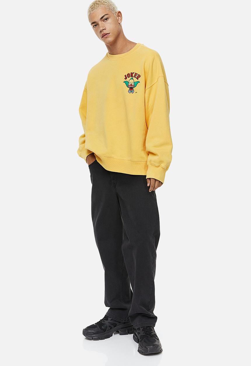 H&M - Oversized fit cotton sweatshirt - yellow/the simpsons