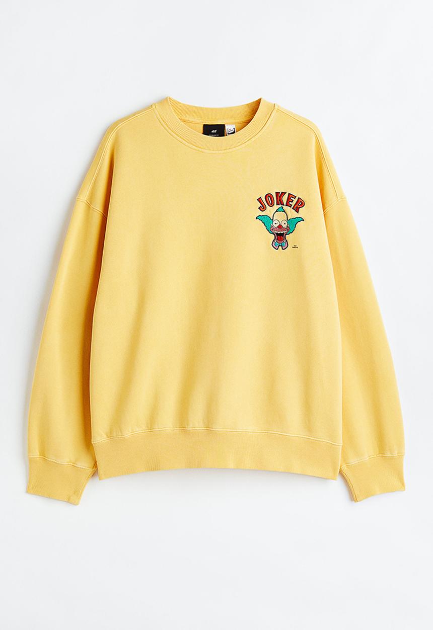 H&M - Oversized fit cotton sweatshirt - yellow/the simpsons