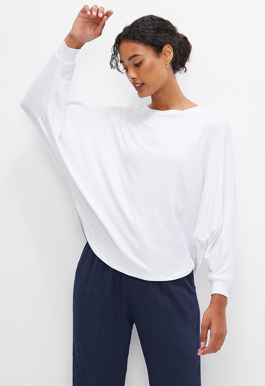 edit - Oversized dolman tee - white