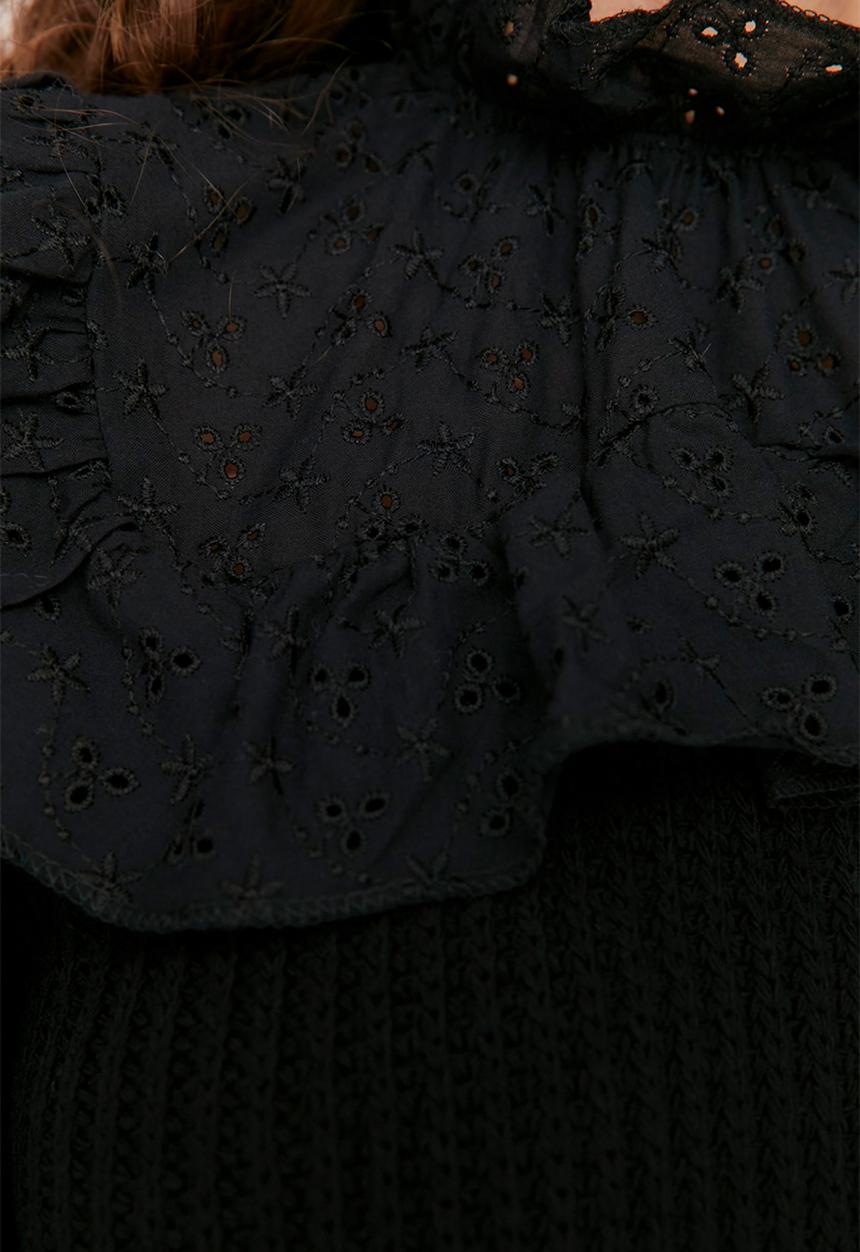 Trendyol - Ruffle detailed knit sweater - black