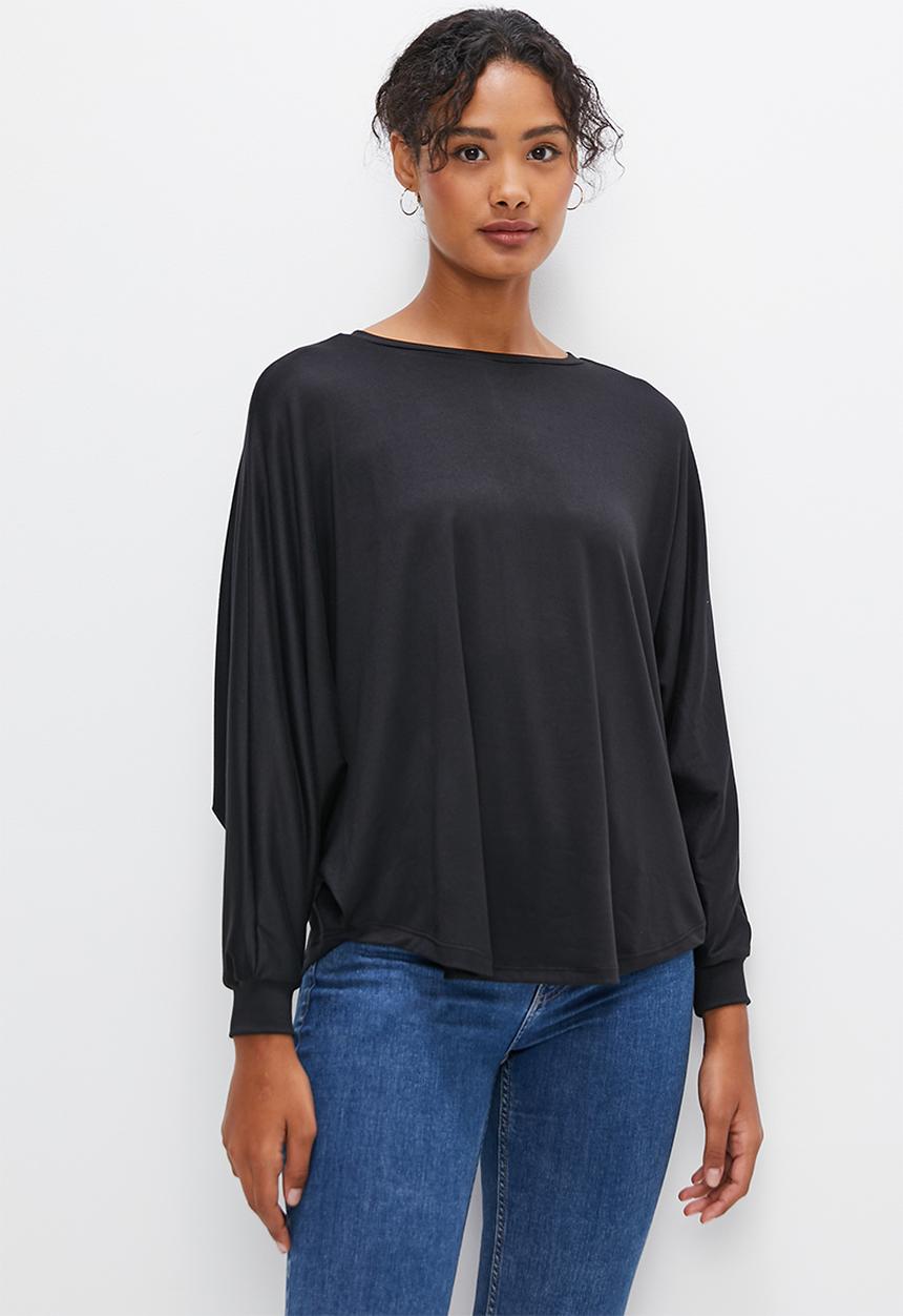 edit - Oversized dolman tee - black