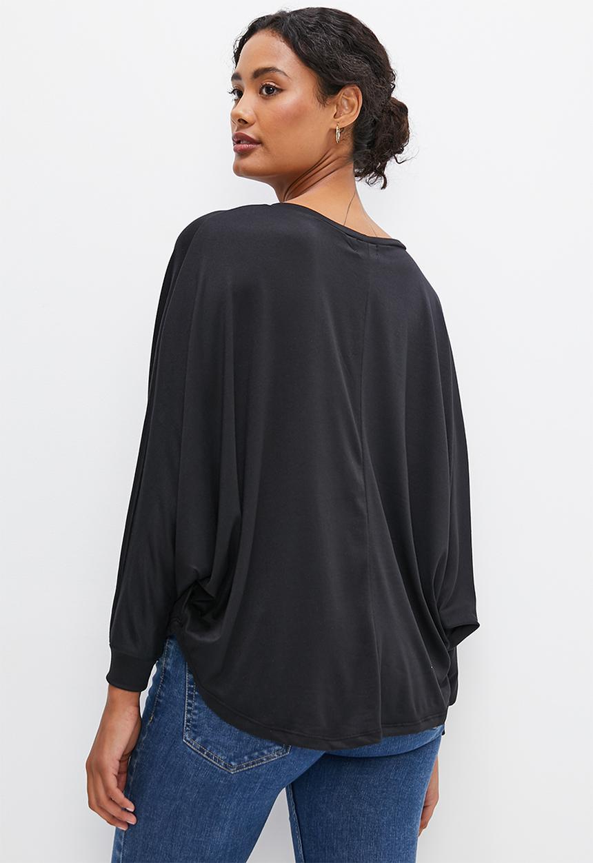 edit - Oversized dolman tee - black