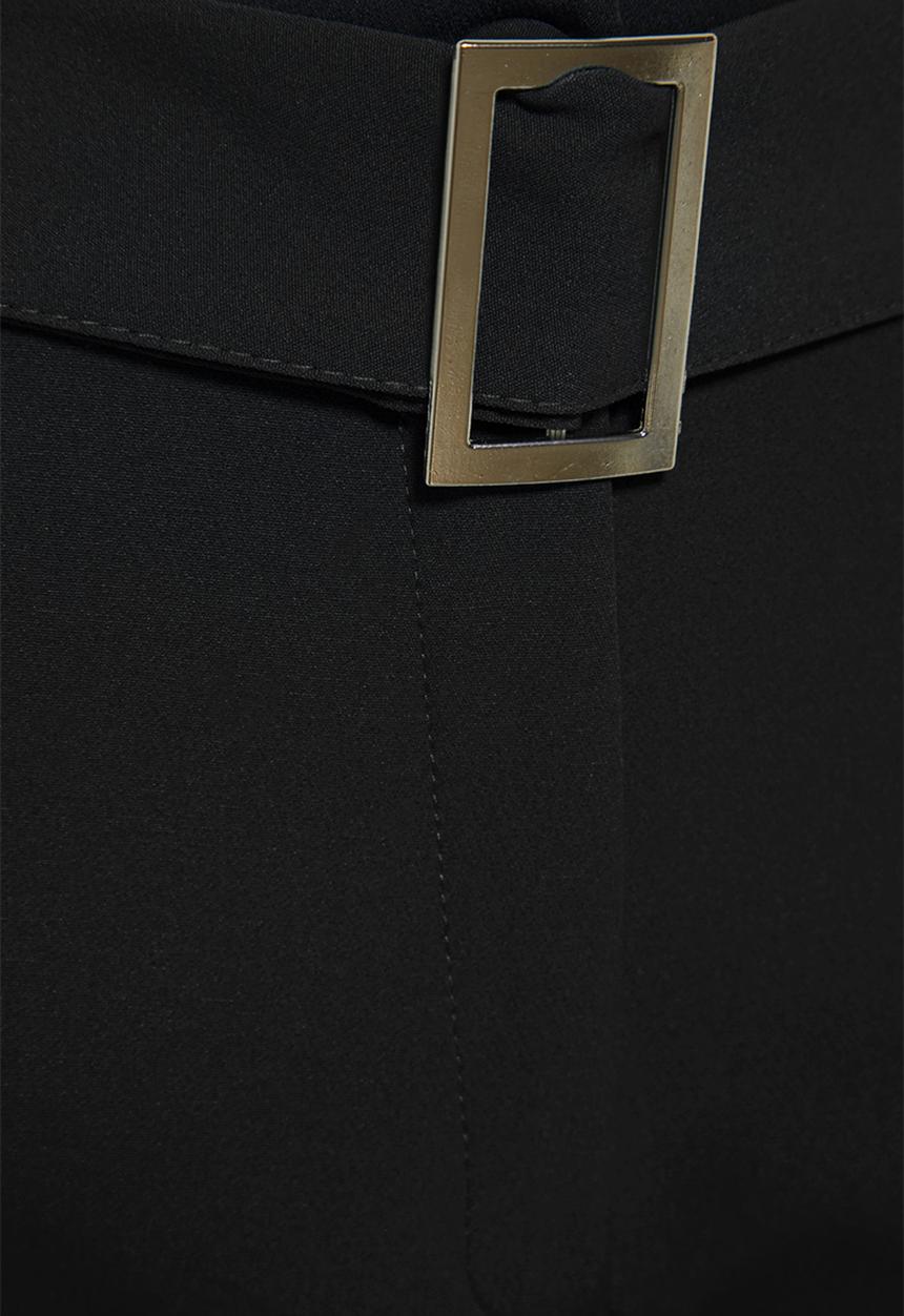Trendyol - Plus slit belted trousers - black