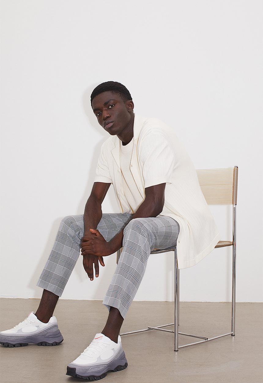 H&M - Slim fit trousers - grey/checked