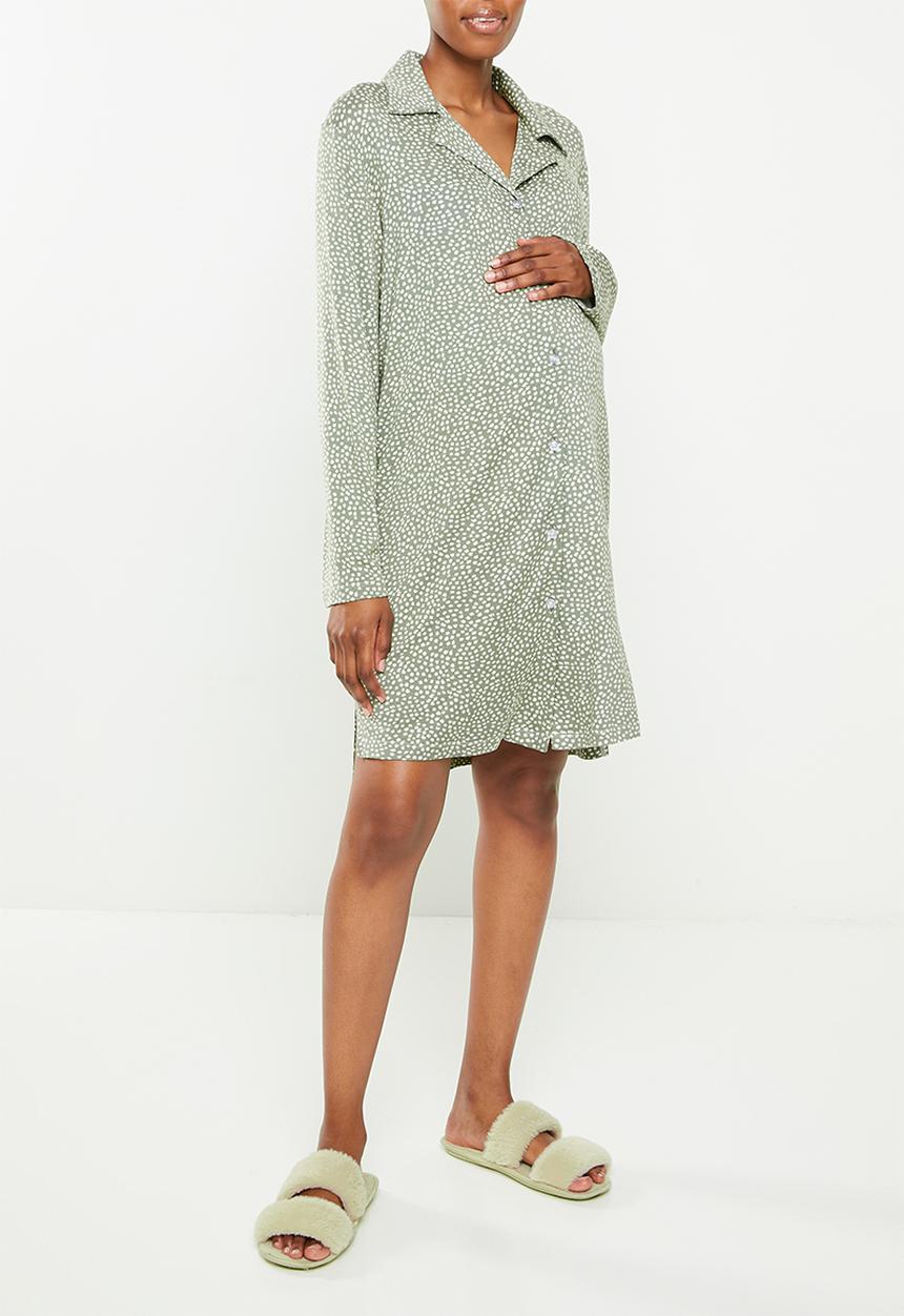 Superbalist - Maternity recovery sleep shirt - sage spot print