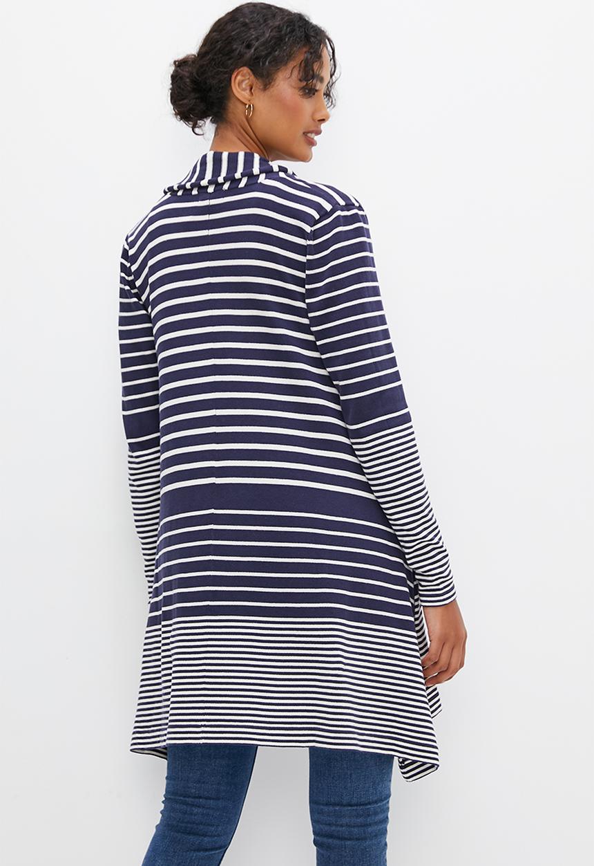 edit - Drape waterfall cardigan - navy & white