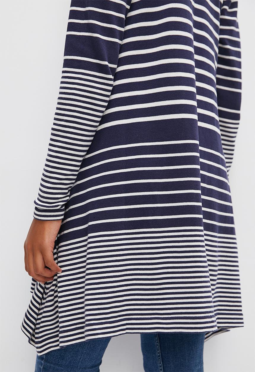 edit - Drape waterfall cardigan - navy & white