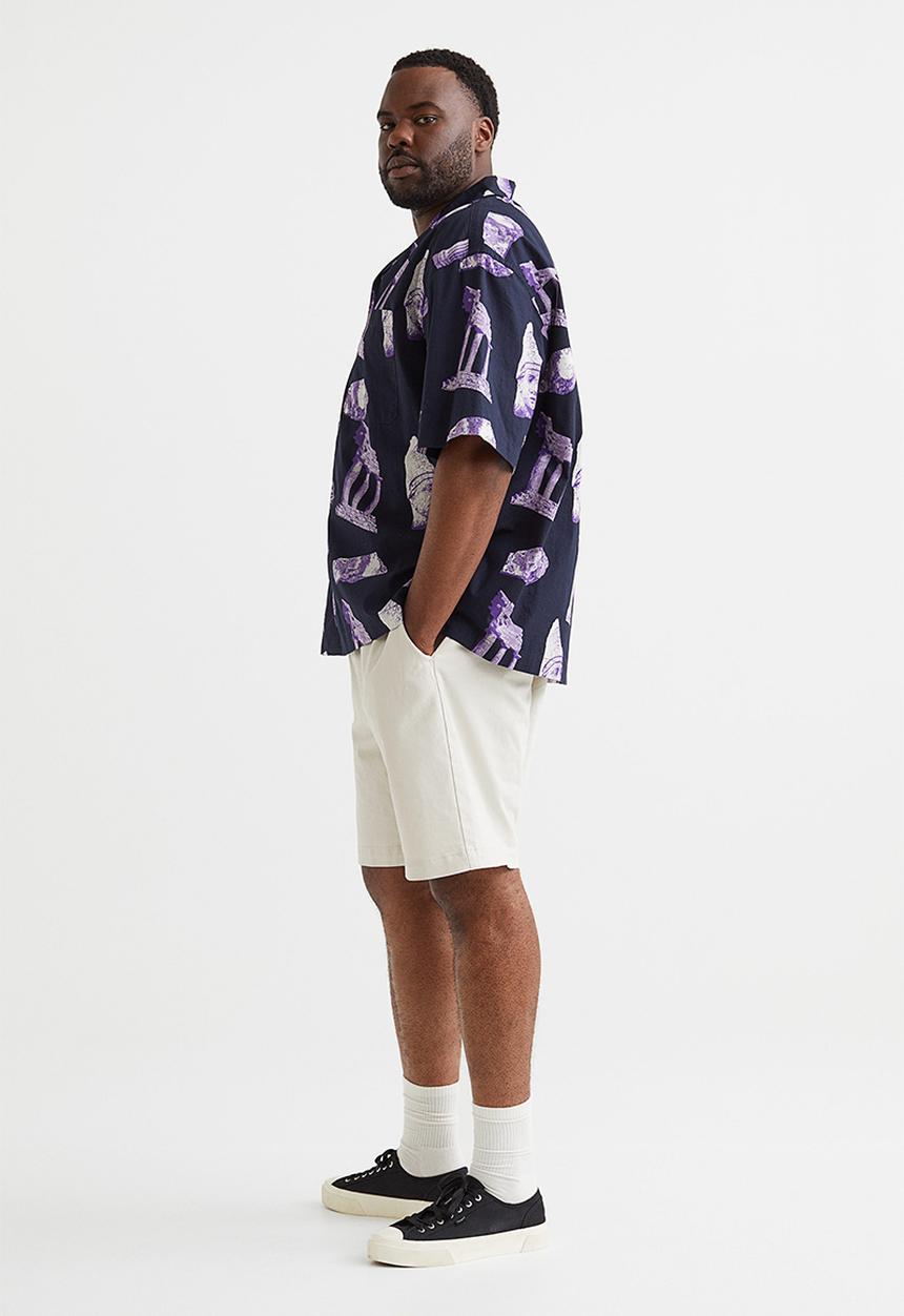 H&M - Oversized fit patterned resort shirt - dark blue/patterned