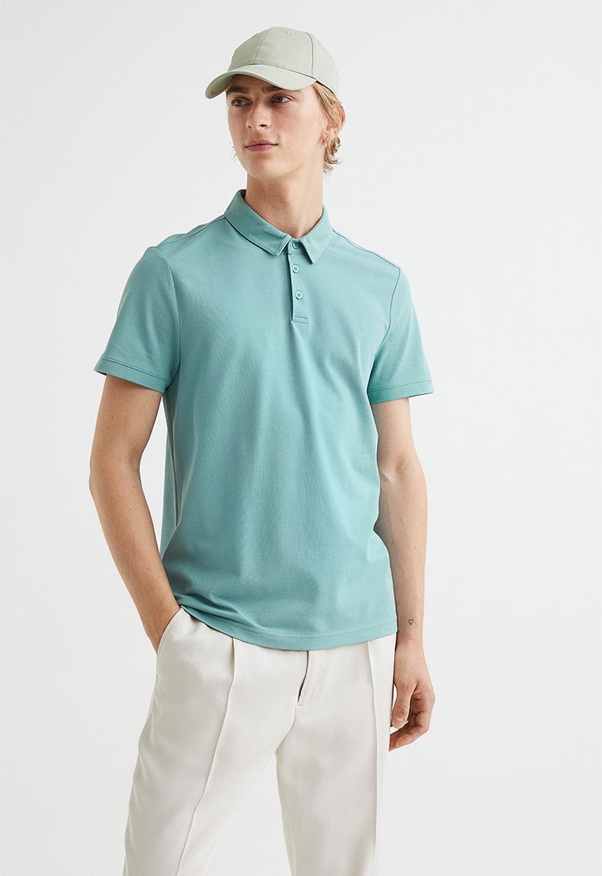 H&M - Slim fit coolmax® polo shirt - turquoise