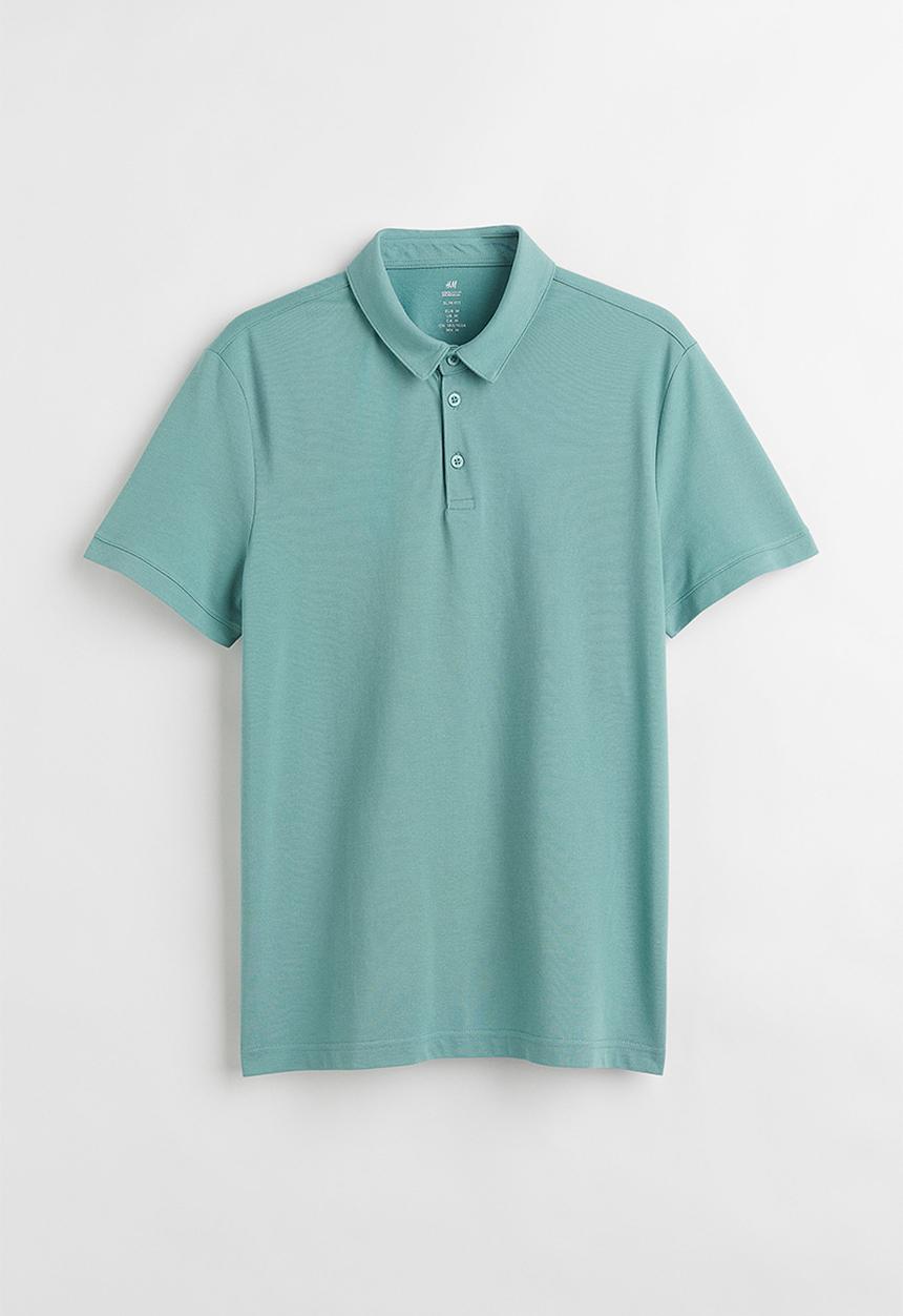 H&M - Slim fit coolmax® polo shirt - turquoise