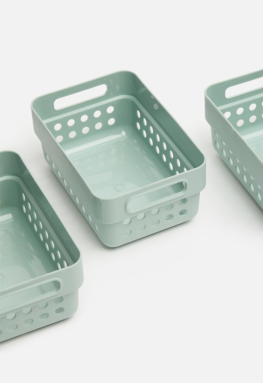 Storage Solutions - Small storage basket set of 3 - olive