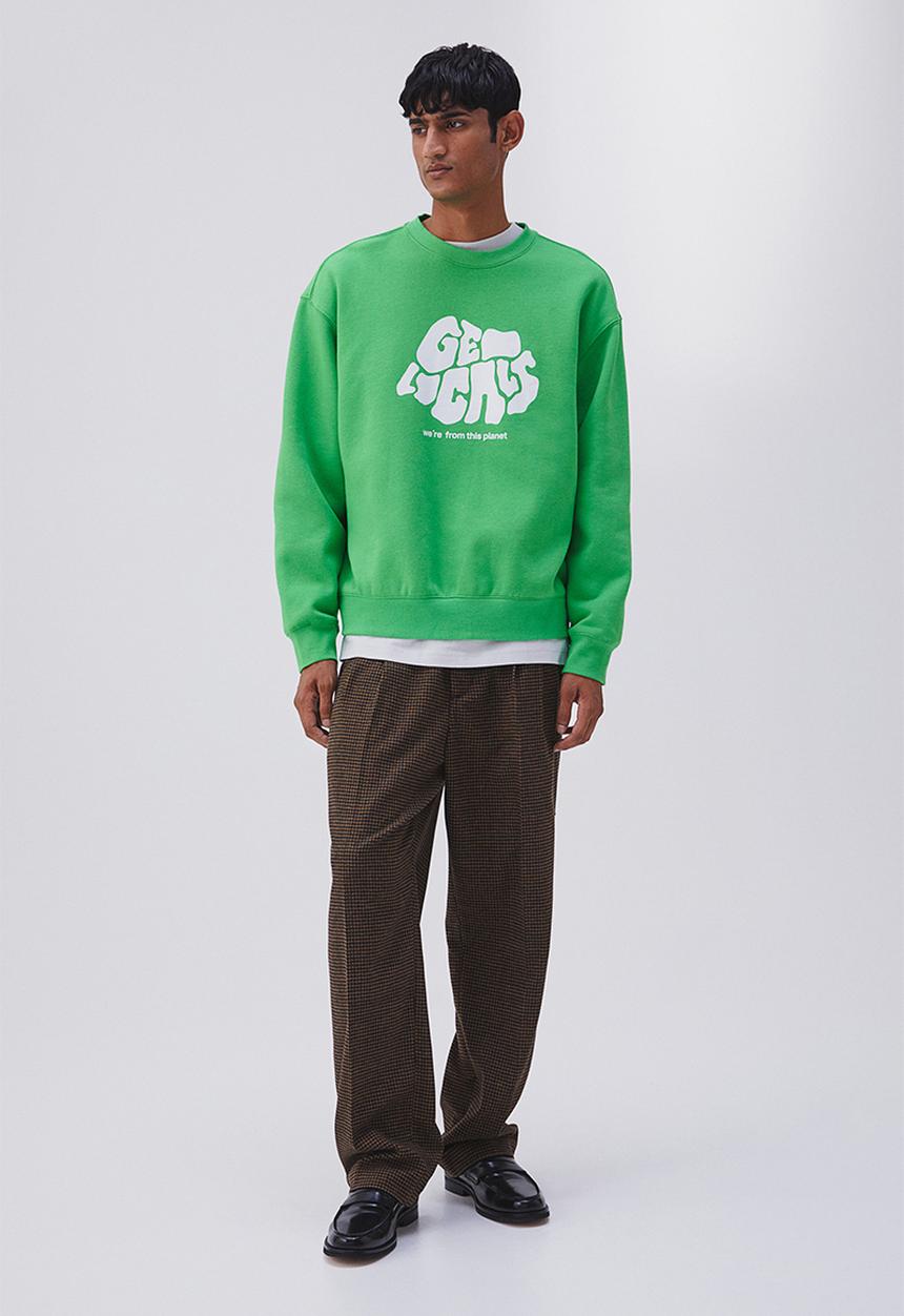 H&M - Relaxed fit sweatshirt - green/geo locals