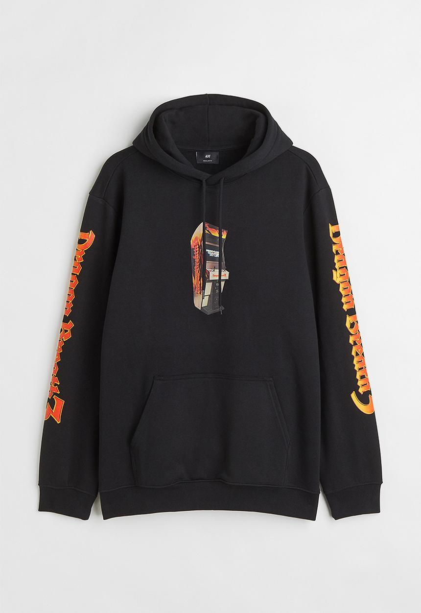 H&M - Regular fit hoodie - black/dragon breath