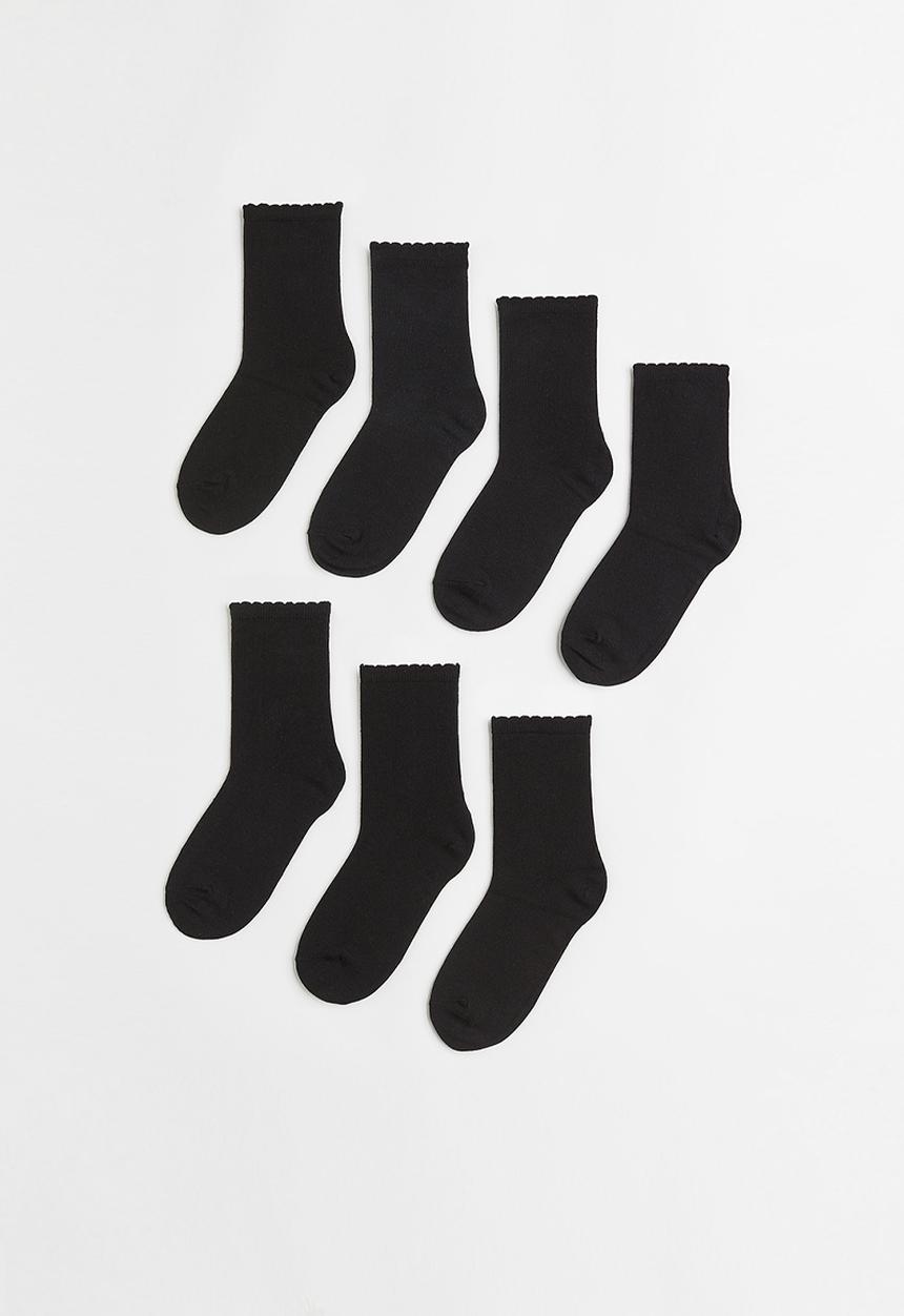 H&M - 7 Pack socks - black 