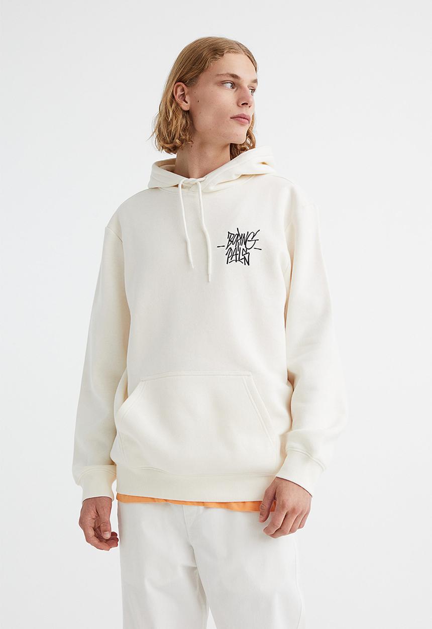 H&M - Regular fit hoodie - cream/boring pals