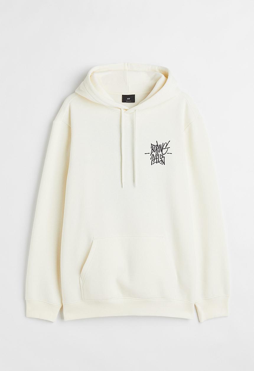 H&M - Regular fit hoodie - cream/boring pals