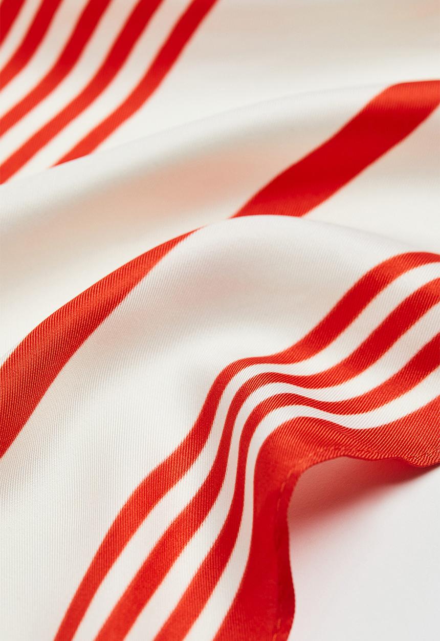 H&M - Satin scarf - red/patterned