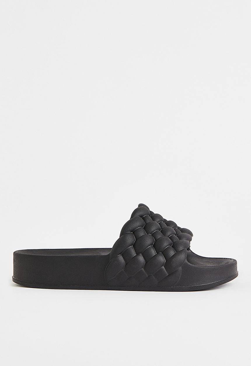H&M - Braided slides - black