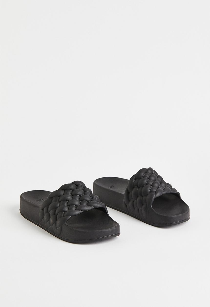 H&M - Braided slides - black