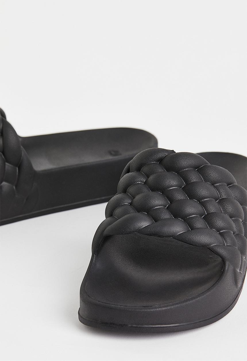 H&M - Braided slides - black