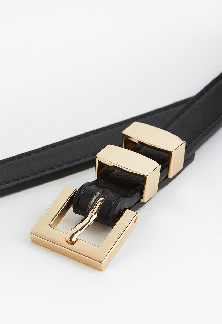 H&M - Narrow belt - black 