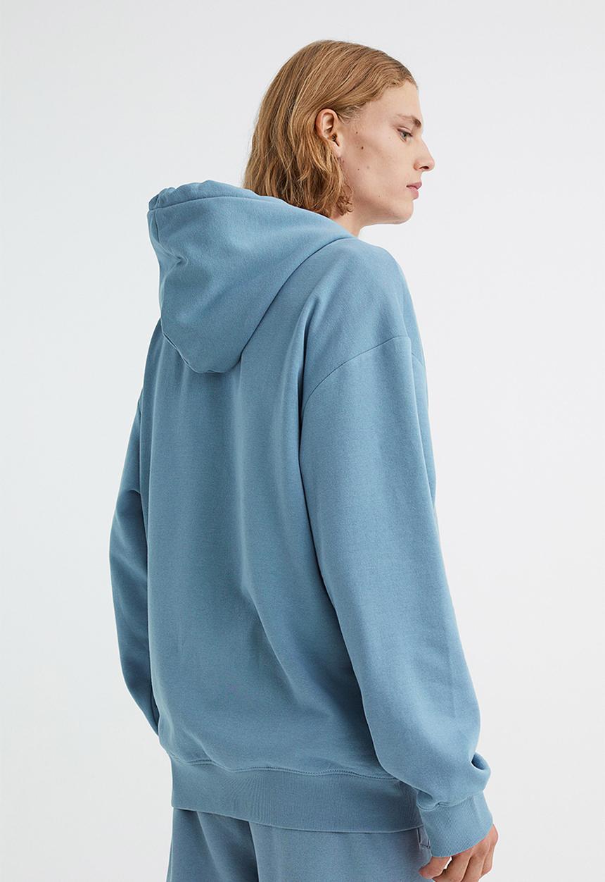 H&M - Relaxed fit printed hoodie - blue/original