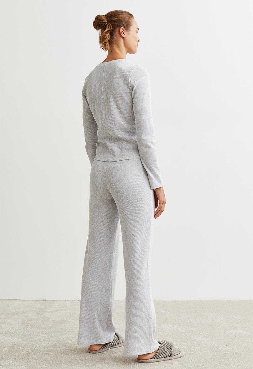 H&M - Waffled pyjamas - light grey marl