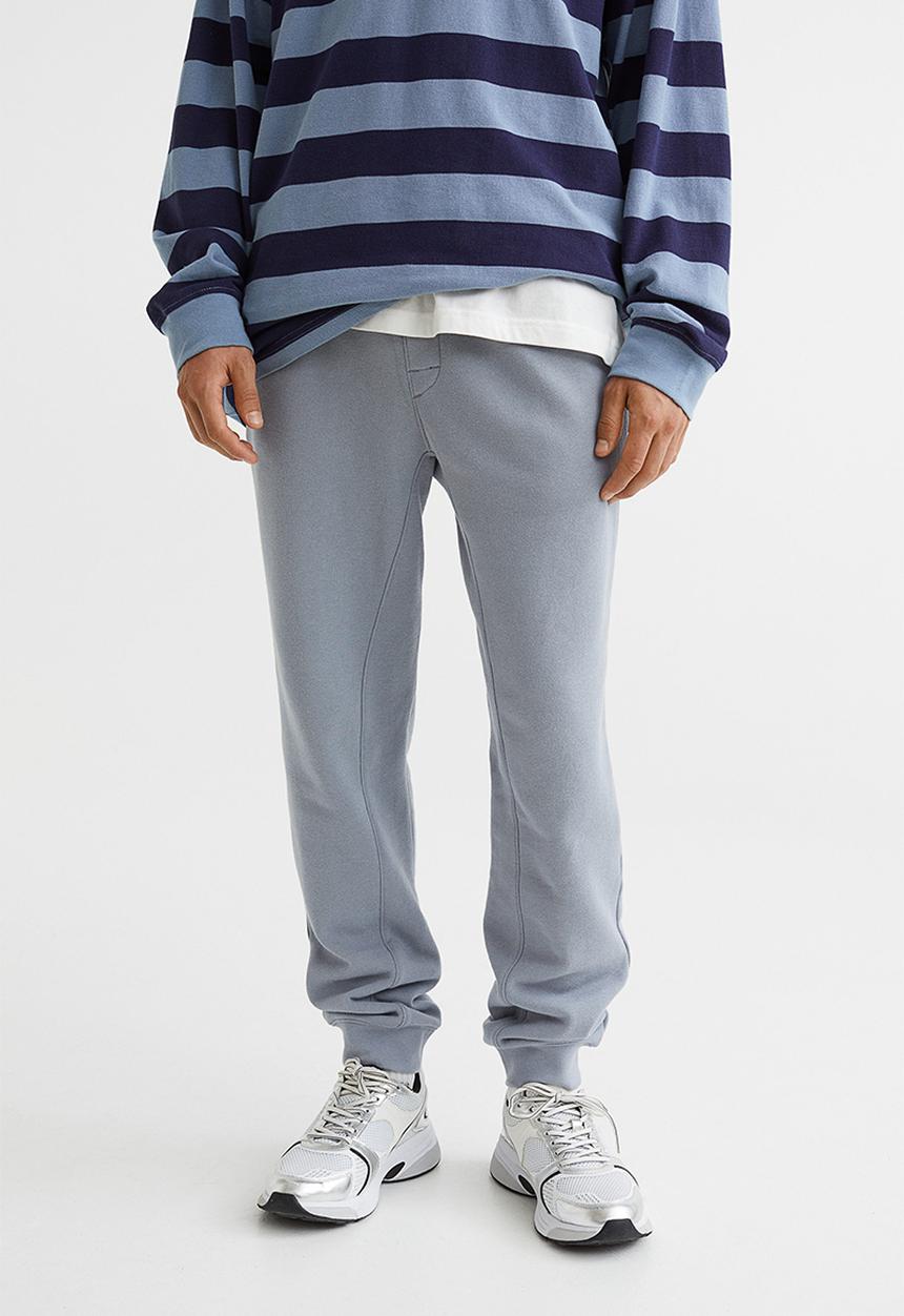 H&M - Regular fit sweatpants - light grey-blue